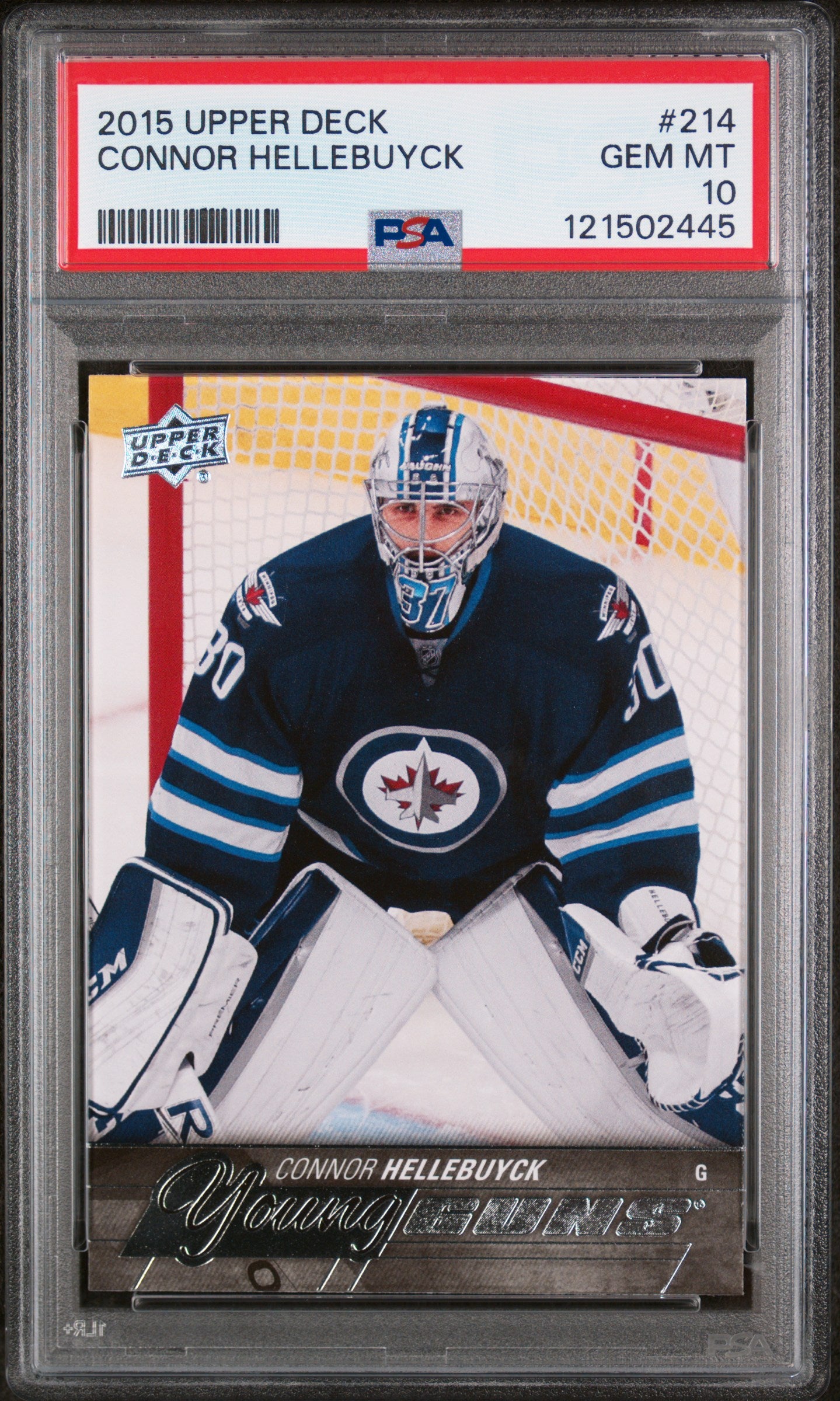 2015-16 UPPER DECK SERIES 1 CONNOR HELLEBUYCK YOUNG GUNS PSA 10