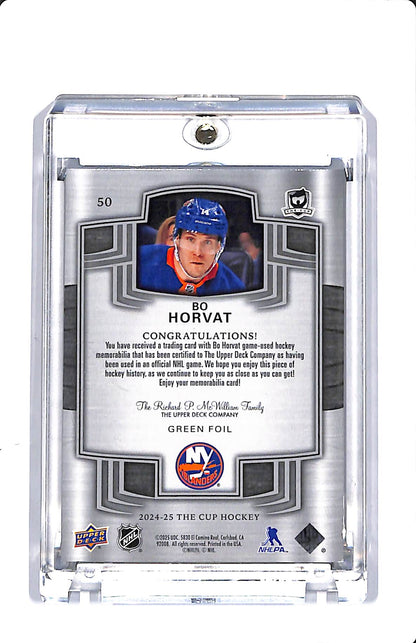 2024-25 UPPER DECK THE CUP BO HORVAT GREEN FOIL BUTTON PATCH 1/3