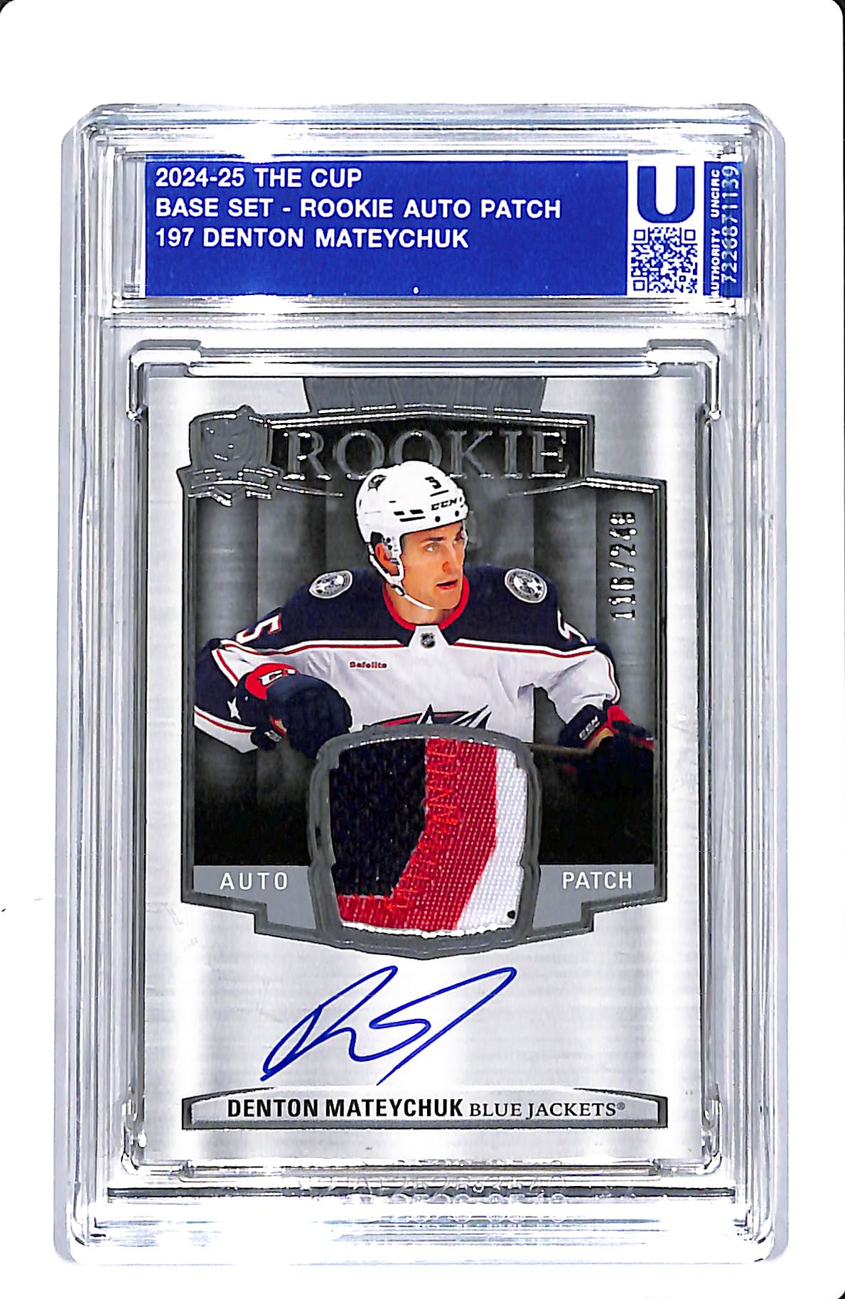 2024-25 UPPER DECK THE CUP DENTON MATEYCHUK ROOKIE AUTO PATCH 116/249
