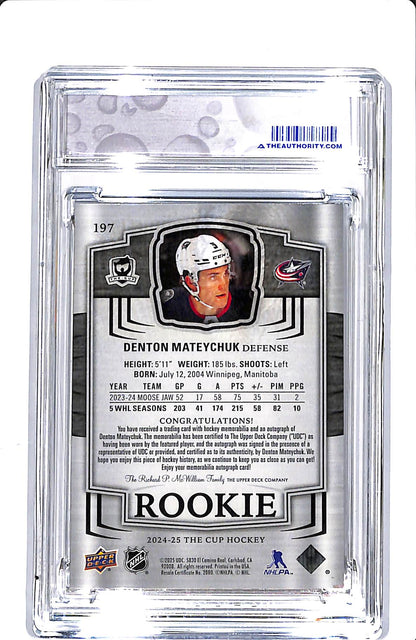 2024-25 UPPER DECK THE CUP DENTON MATEYCHUK ROOKIE AUTO PATCH 116/249