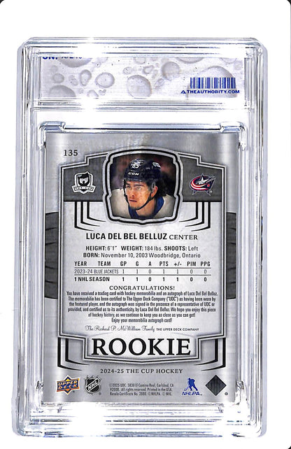 2024-25 UPPER DECK THE CUP LUCA DEL BEL BELLUZ ROOKIE AUTO PATCH 024/249