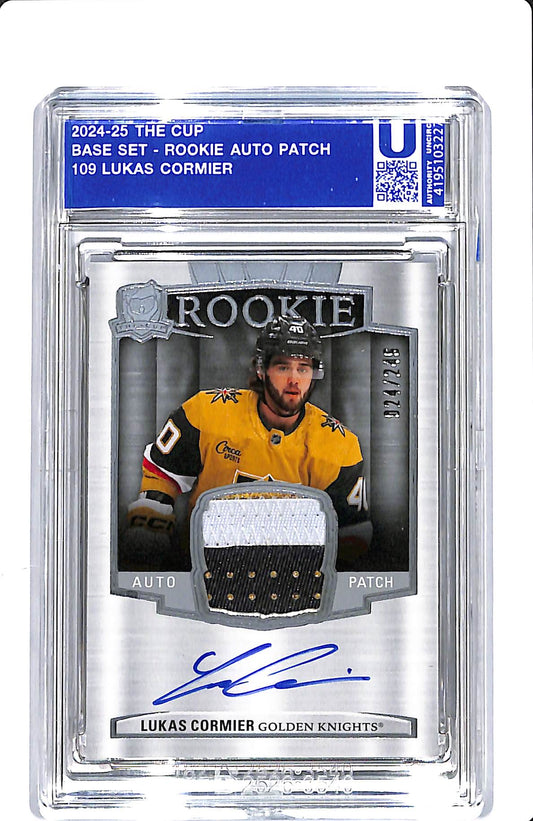 2024-25 UPPER DECK THE CUP LUKAS CORMIER ROOKIE AUTO PATCH 024/249