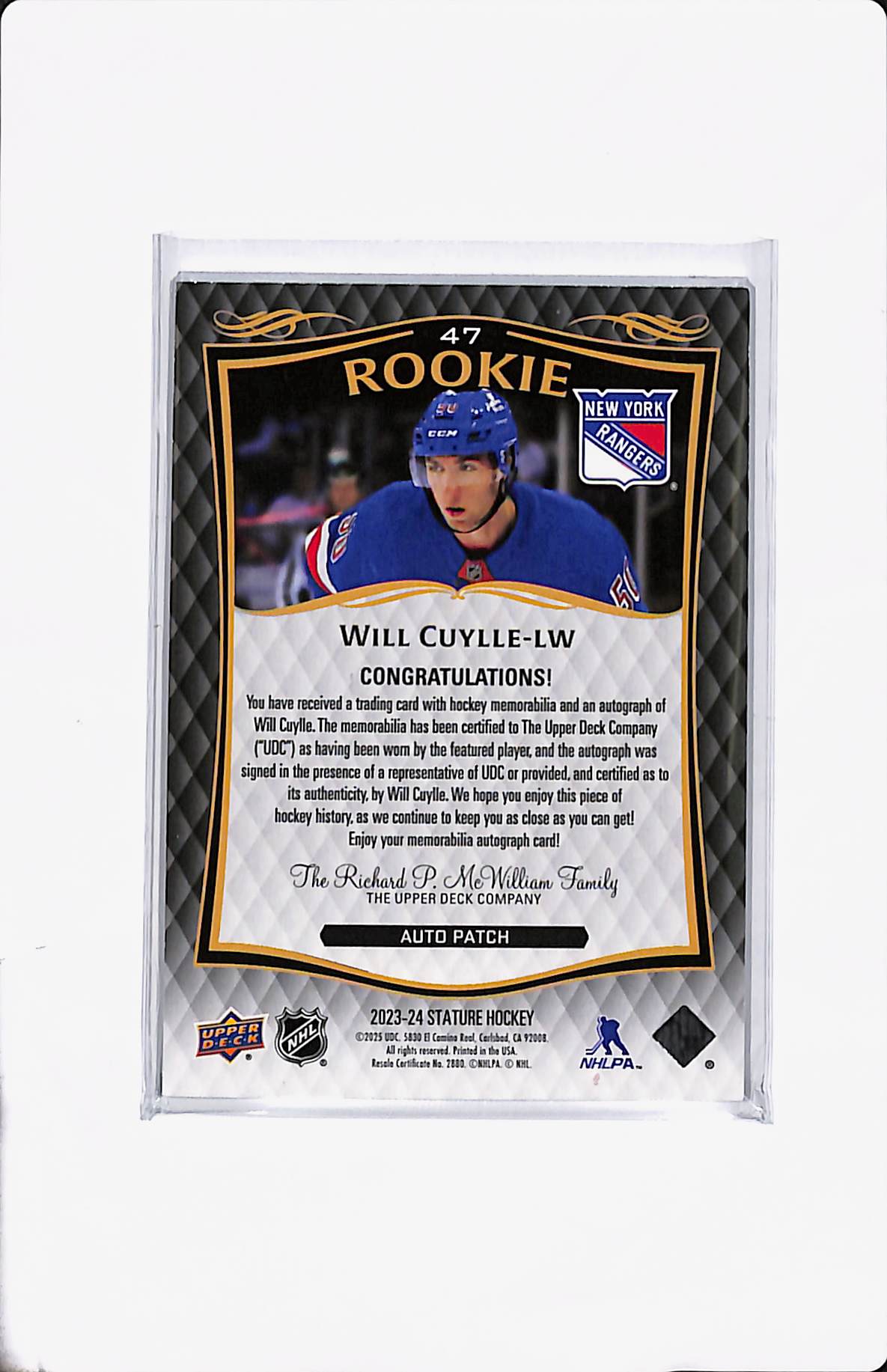 2023-24 STAUTE WILL CUYLE PATCH AUTO /49