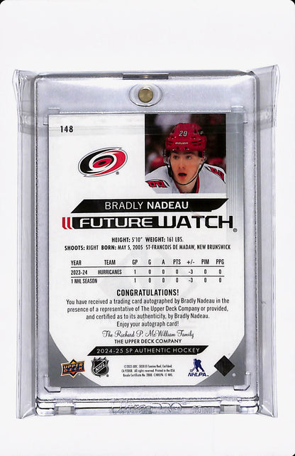 2024-25 SP AUTHENTIC BRADLEY NADEAU FUTURE WATCH AUTO / 999