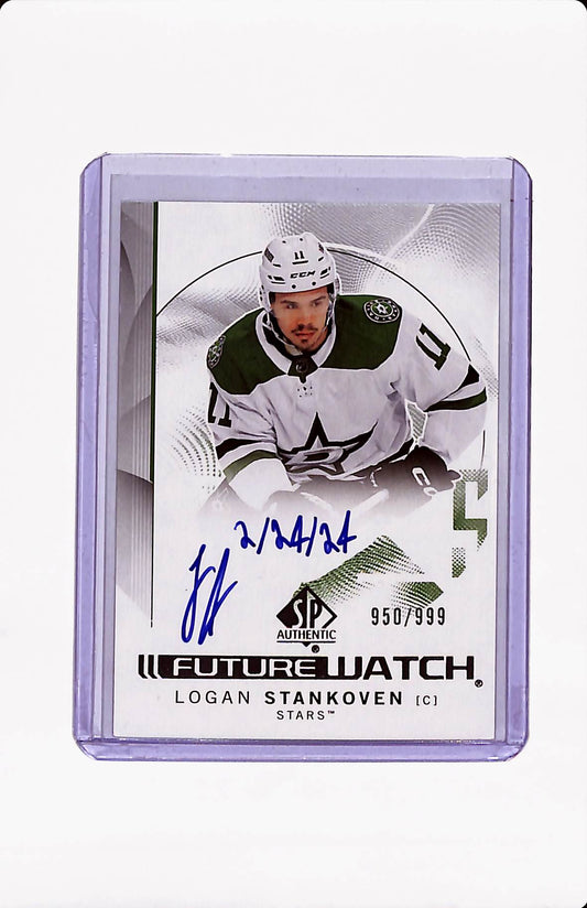 2024-25 UD SP AUTHENTIC LOGAN STANKOVEN FUTURE WATCH AUTO INSCRIBED 950/999