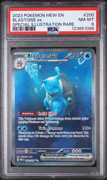 2023 Pokemon Mew EN Blastoise ex SV: 151 Special Illustration Rare 200/165 PSA 8