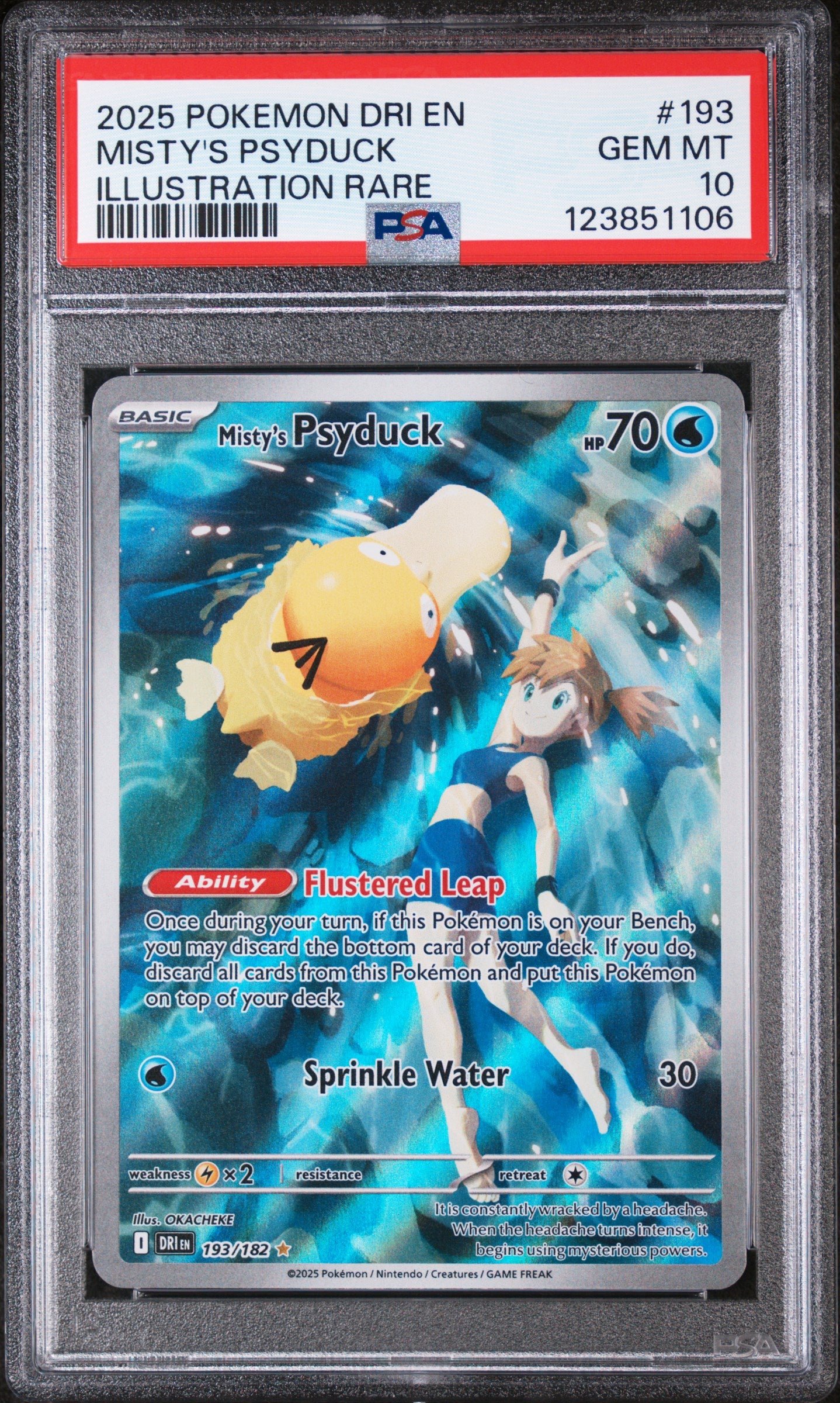 2025 POKEMON DESTINED RIVALS MISTY'S PSYDUCK 193/182 PSA 10