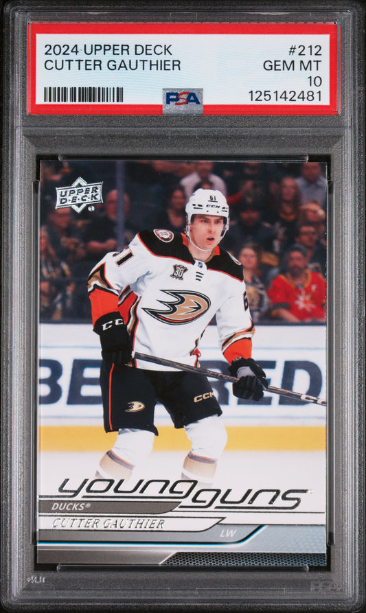 2024-25 UPPER DECK SERIES 1 CUTTER GAUTHIER YOUNG GUNS PSA 10 #212