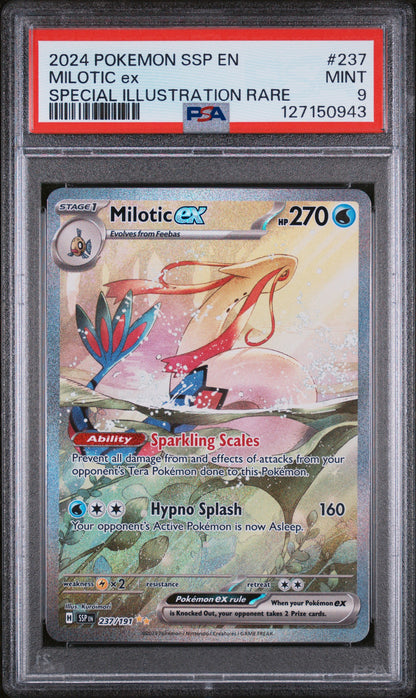 2024 POKEMON SSP EN MILOTIC EX 237/191 SIR PSA 9