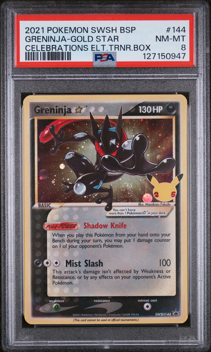 2021 POKEMON SWSH BSP GRENINJA GOLD STAR CELEBRATIONS SWSH144 PSA 8