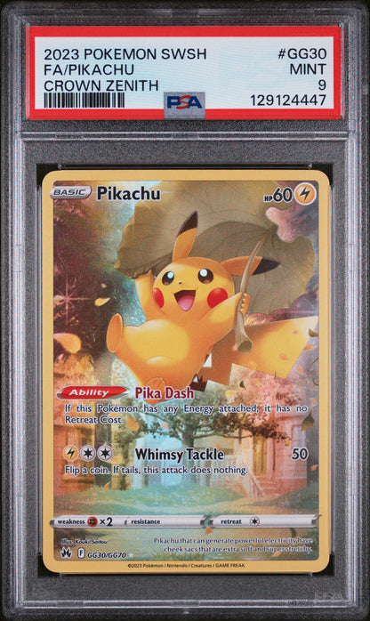 Pikachu Crown Zenith: Galarian Gallery Holo Rare GG30/GG70 PSA 9