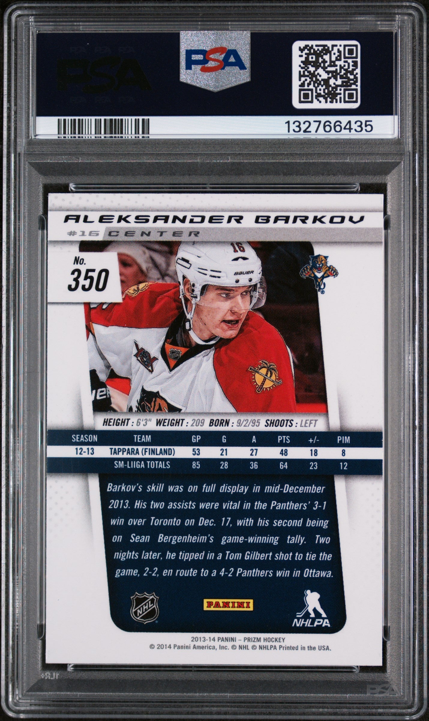 2013 PANINI ANTHOLOGY ALEKSANDER BARKOV PRIZM ROOKIE UPDATE PSA 10