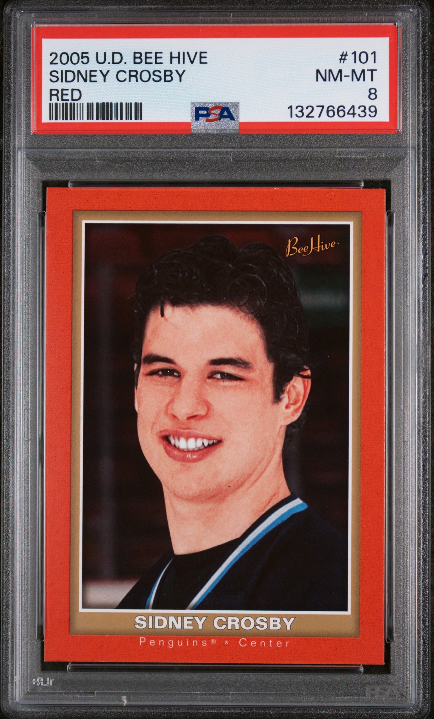 2005-06 UD BEE HIVE SIDNEY CROSBY RED PSA 8