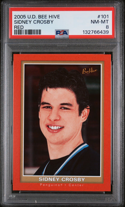 2005-06 UD BEE HIVE SIDNEY CROSBY RED PSA 8