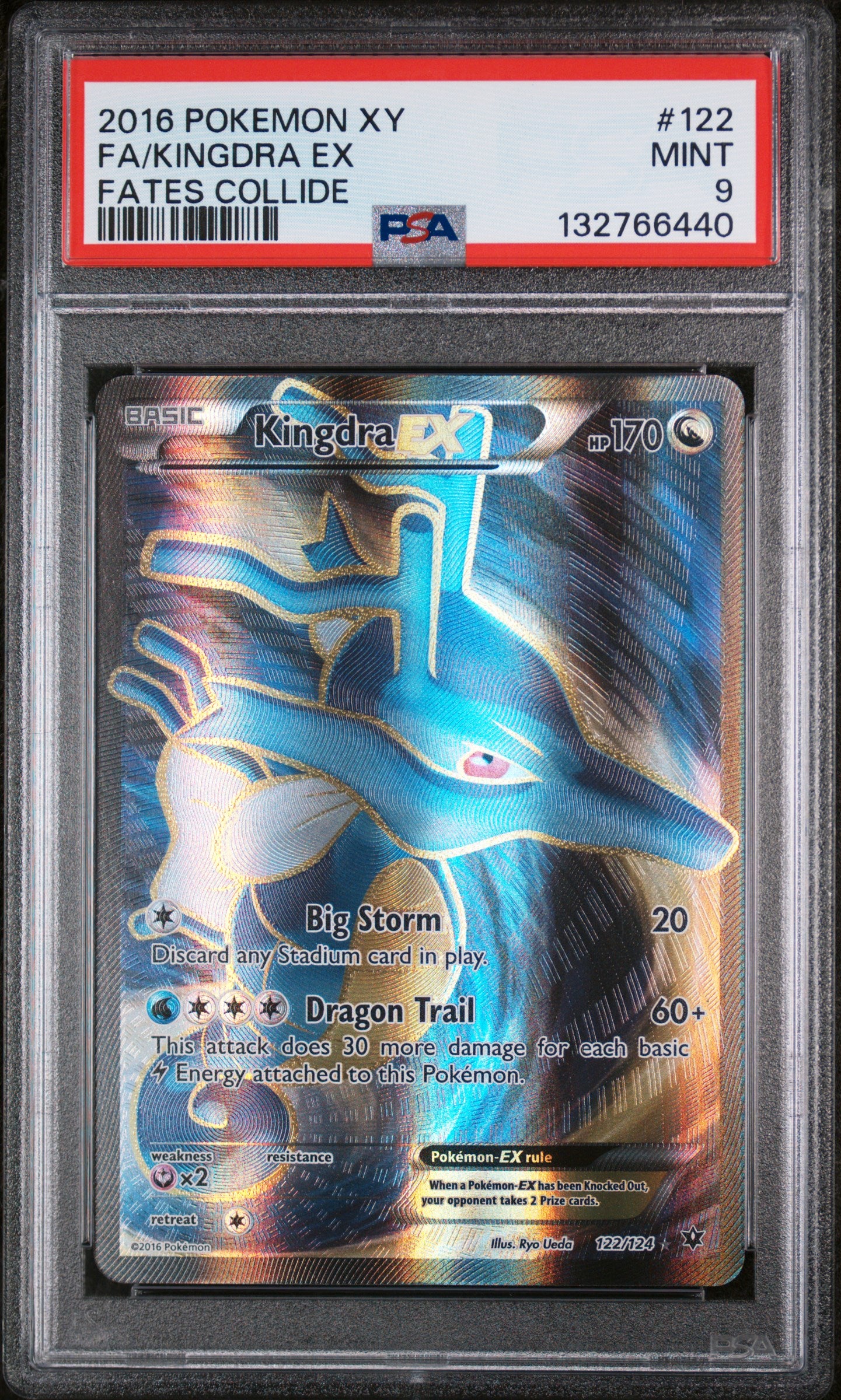 2016 POKEMON XY KINGDRA EX FATES COLIDE 122/124 PSA 9