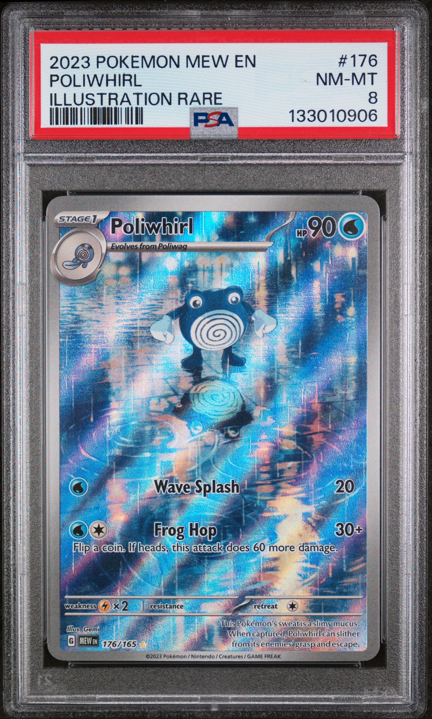 2023 POKEMON MEW EN 151 #176 POLIWHIRL ILLUSTRATION RARE PSA 8 NM-MT