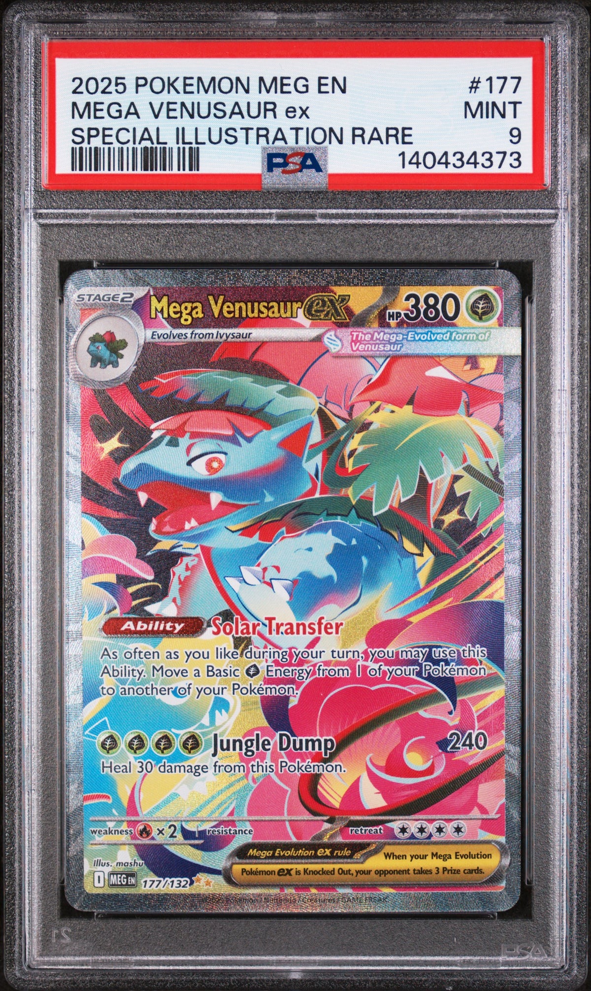 2025 POKEMON MEG EN MEGA EVOLUTION #177 MEGA VENUSAUR ex SIR PSA 9
