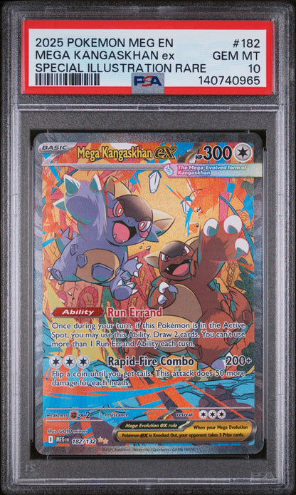 2025 POKEMON MEGA EVOLUTION #182 MEGA KANGASKHAN ex SIR PSA 10