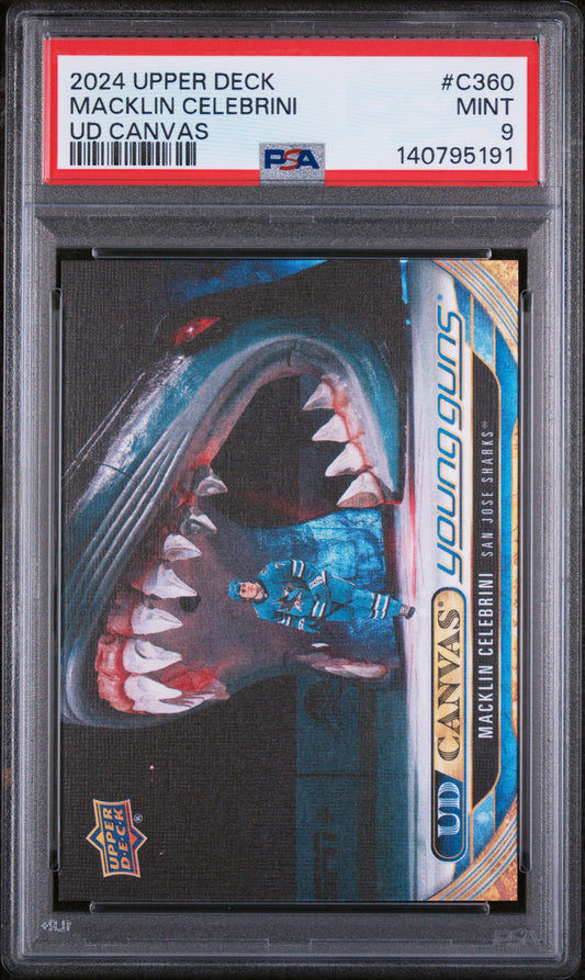 2024-25 UPPER DECK EXTENDED SERIES MACKLIN CELEBRINI UD CANVAS YOUNG GUNS PSA 9 #C360