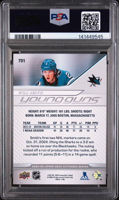 2024 UPPER DECK EXTENDED SERIES #701 WILL SMITH YOUNG GUNS PSA 9