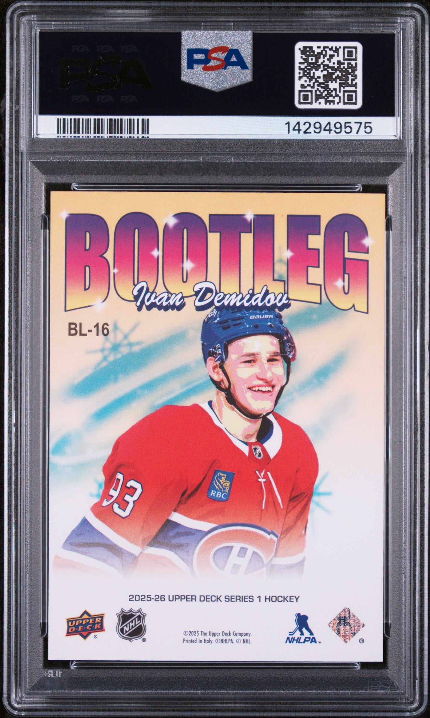 2025-26 UPPER DECK SERIES 1 IVAN DEMIDOV BOOTLEG SSP PSA 9 #BL-16