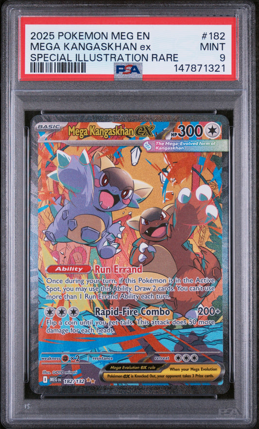 2025 POKEMON MEGA EVOLUTION #182 MEGA KANGASKHAN ex SIR PSA 9