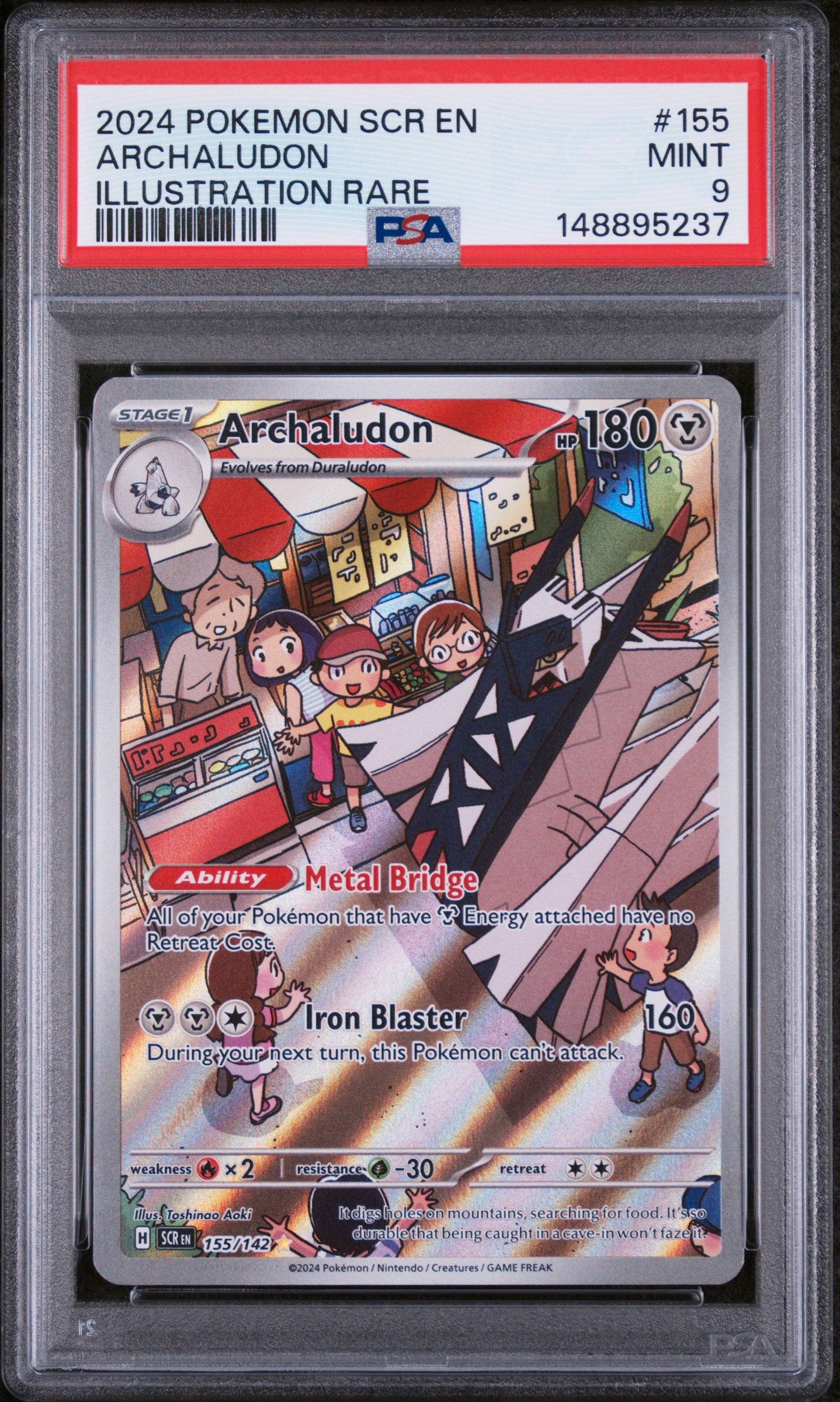 2024 POKEMON SCR EN ARCHALUDON ILLUSTARTION RARE #155 PSA 9