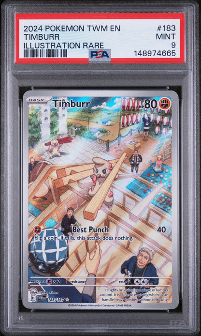 2024 POKEMON TWM EN TIMBURR ILLUSTRATION RARE #183 PSA 9