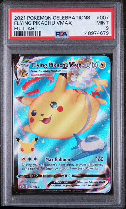 2021 POKEMON CELEBRATIONS FLYING PIKACHU VMAX FULL ART #007 PSA 9