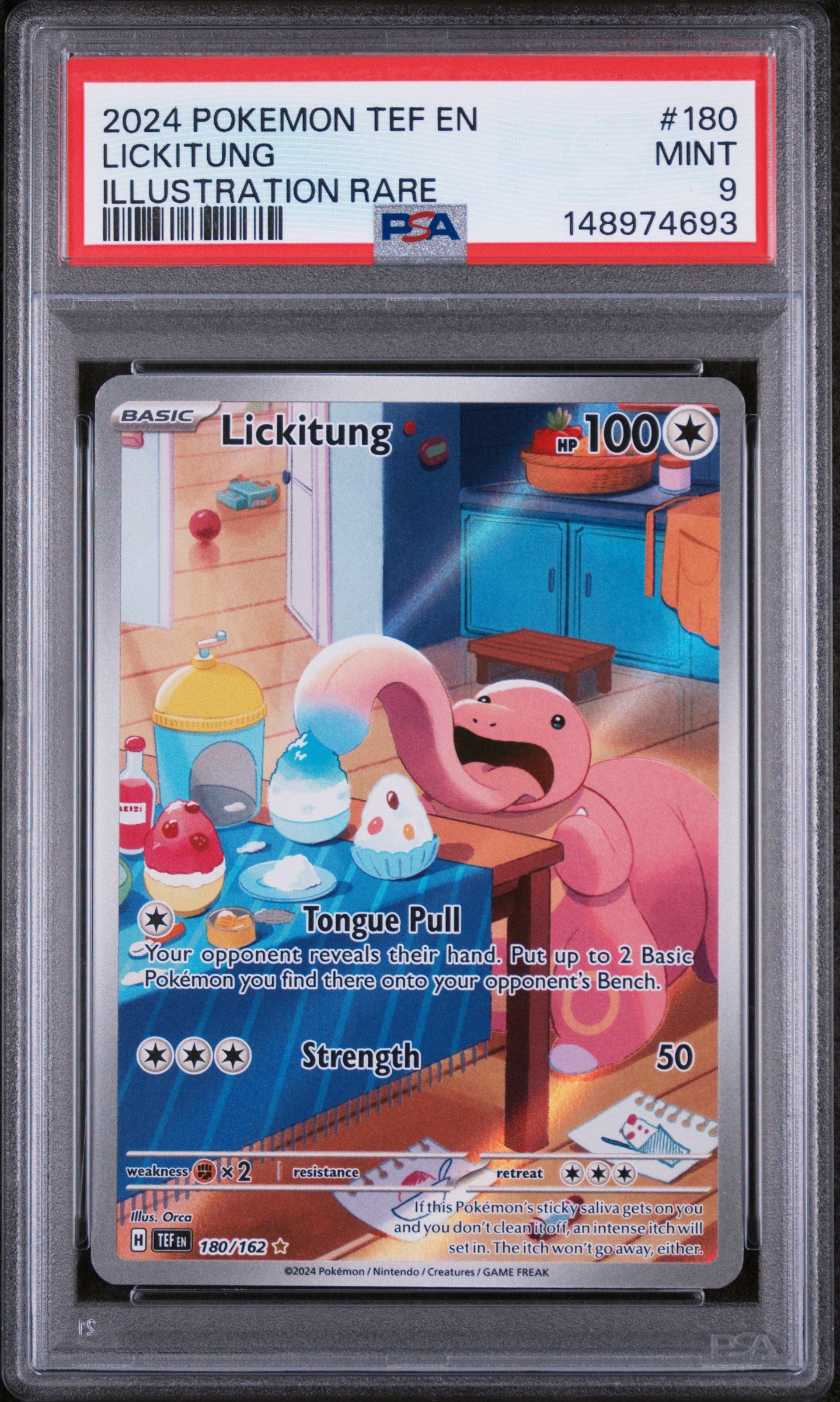 2024 POKEMON TEF EN LICKITUNG ILLUSTRATION RARE #180 PSA 9