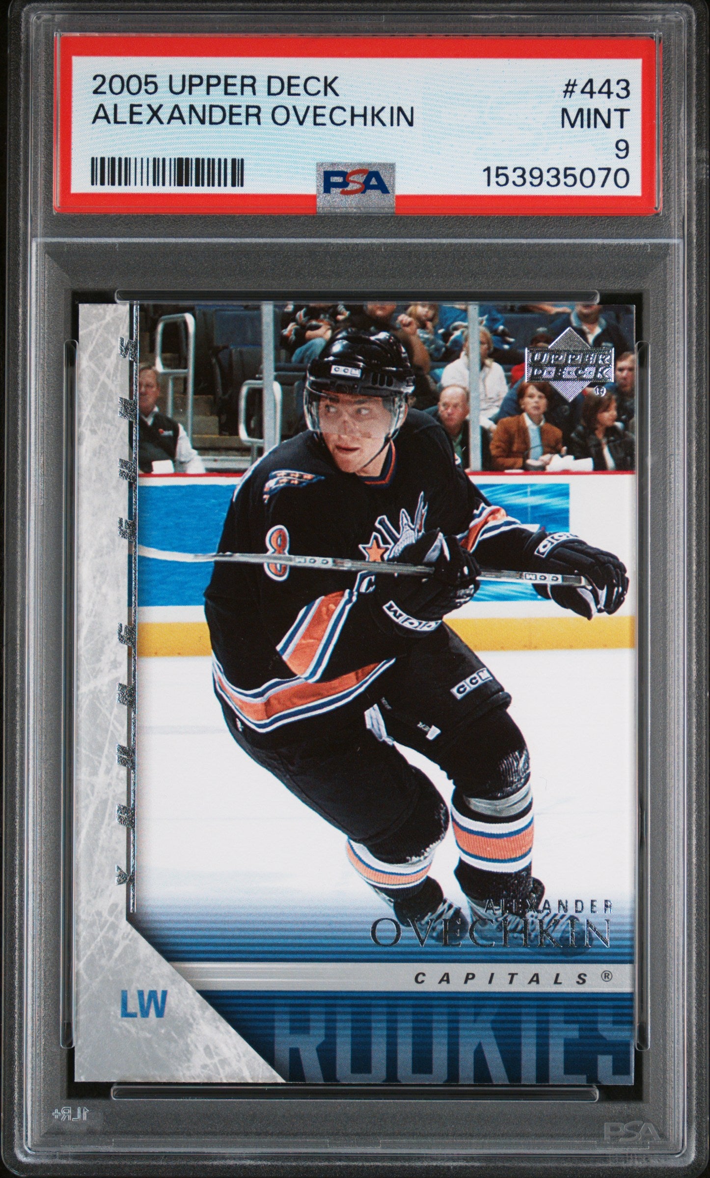 2005-06 UPPER DECK SERIES 2 ALEX OVECHKIN YOUNG GUNS PSA 9 #443