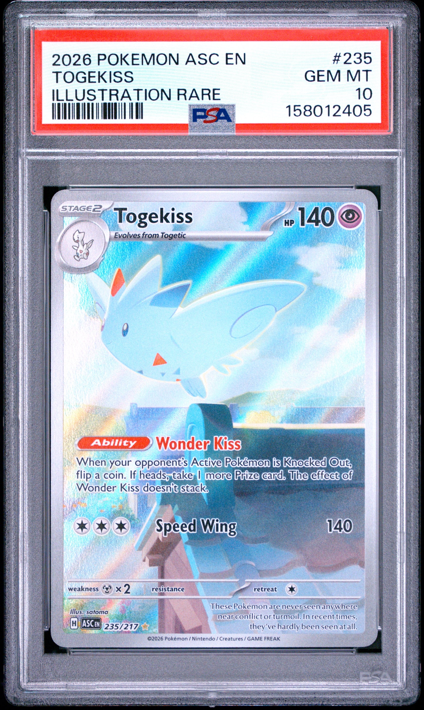 Togekiss Ascended Heroes Illustration Rare 235/217 PSA 10