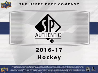 2016-17 Upper Deck SP Authentic Hockey Hobby Box