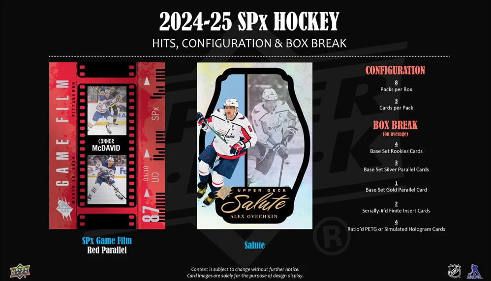 2024-25 Upper Deck SPx Hockey Hobby Box
