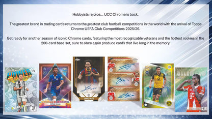 2025/26 Topps Chrome UEFA Club Competitions Fanatics Fest NYC Soccer Hobby Box