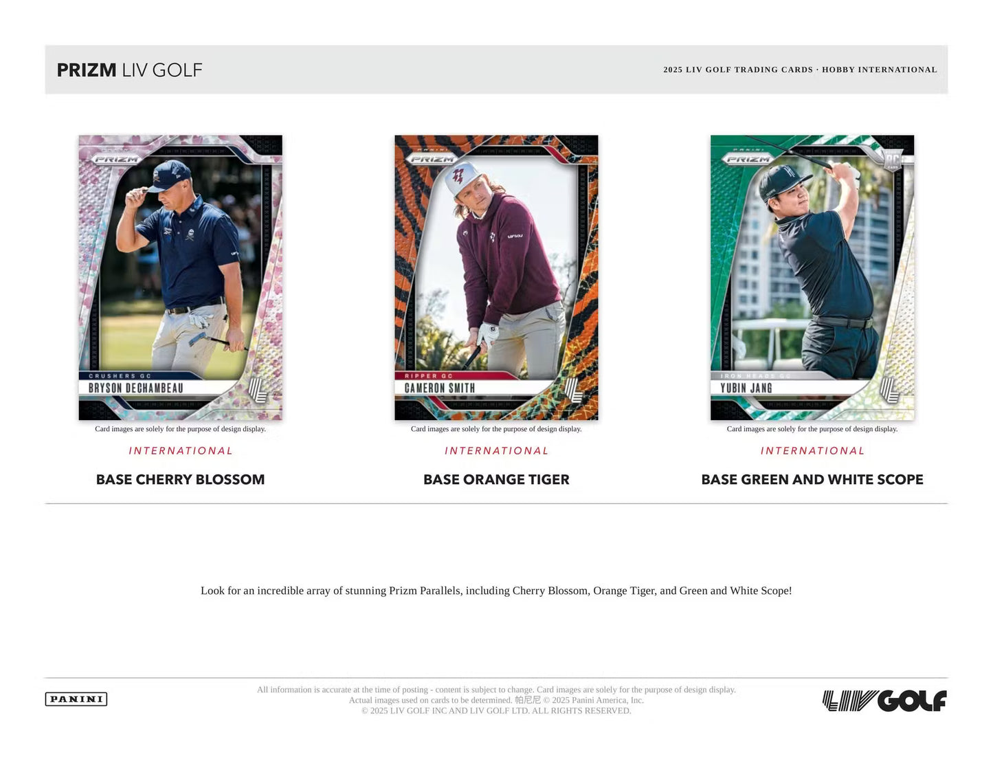 2025 Panini Prizm LIV Golf International Hobby box