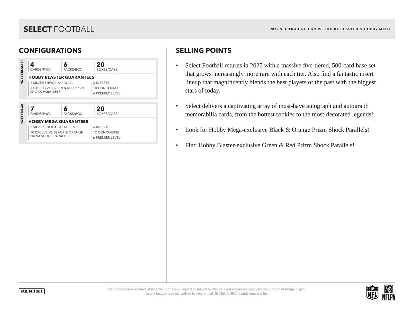 2025 Panini Select Football 6-Pack Hobby Blaster Box