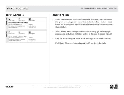 2025 Panini Select Football 6-Pack Hobby Blaster Box