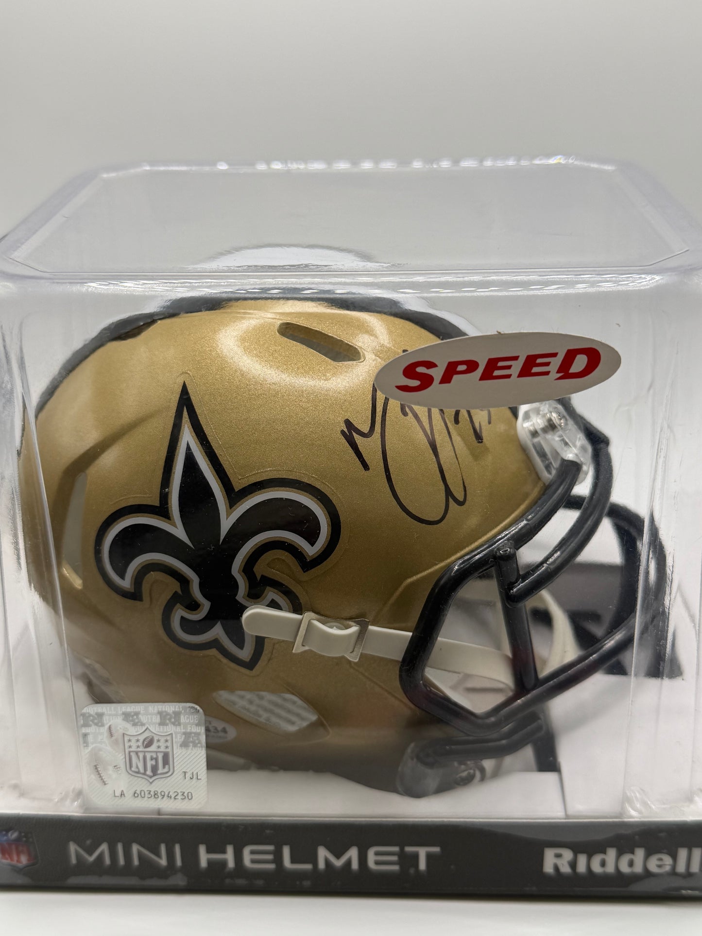 Marshon Lattimore Signed Mini Riddell (Speed) Helmet Beckett COA