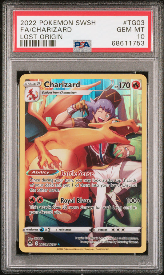 2022 POKEMON SWSH CHARIZARD FA LOST ORIGIN TG03/TG30 PSA 10