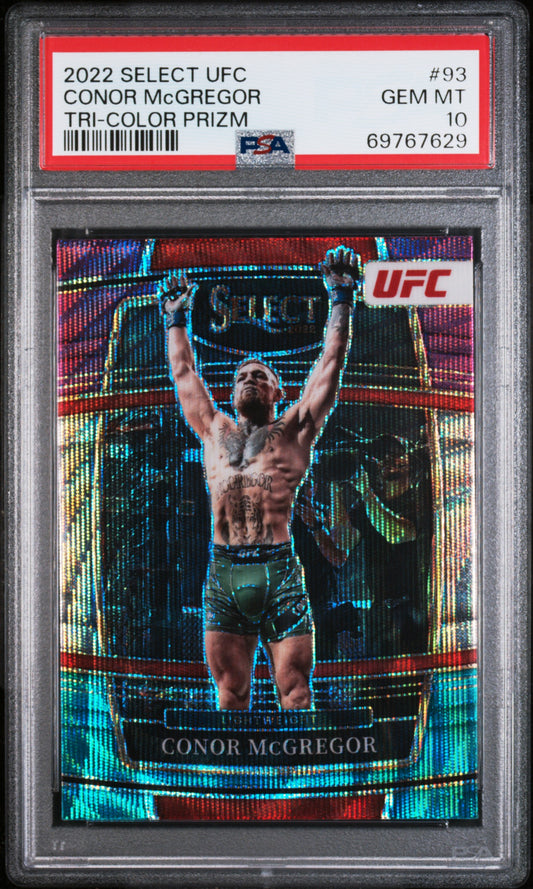 2022 PANINI SELECT UFC CONOR MCGREGOR TRI-COLOR PRIZM PSA 10 #93