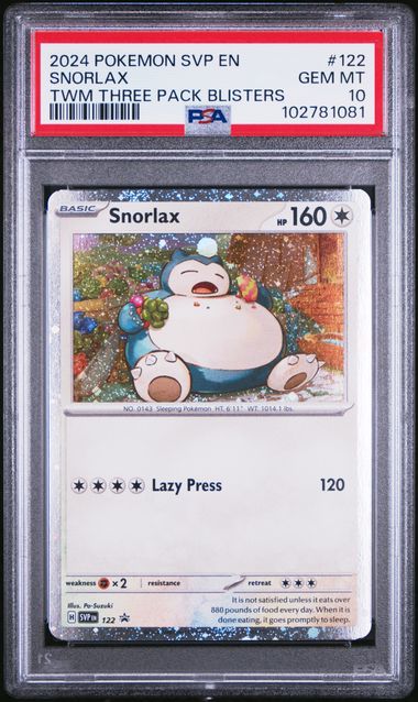 2024 POKEMON SVP EN SNORLAX TWM THREE PACK BLISTERS PSA 10