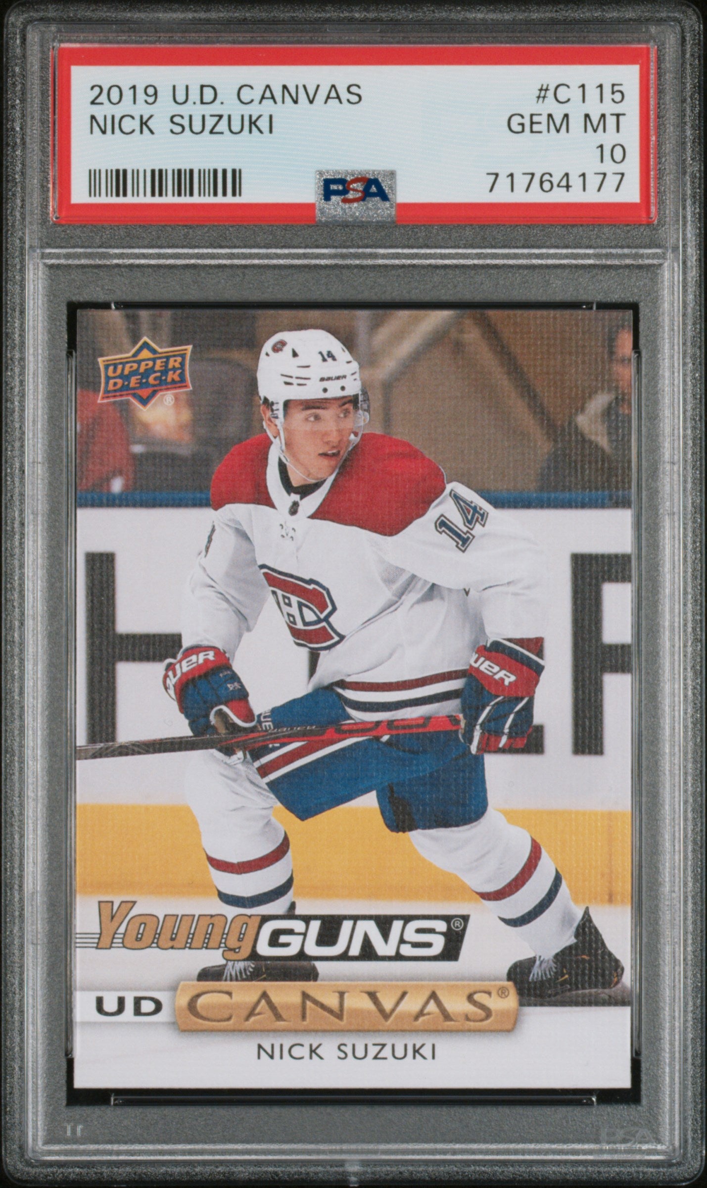 2019-20 UPPER DECK SERIES 1 NICK SUZUKI YOUNG GUNS CANVAS PSA 10 #C115