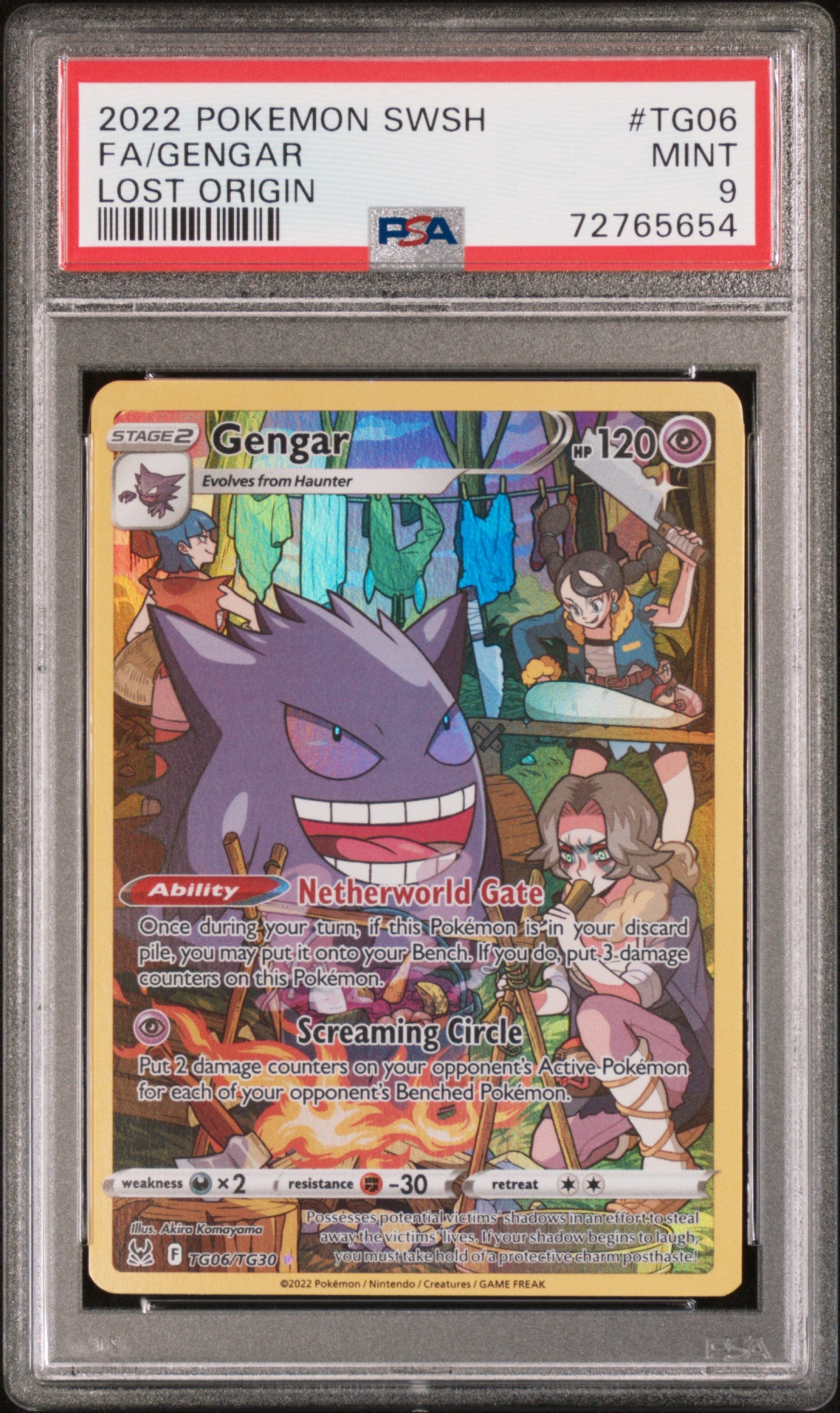 2022 POKEMON SWORD & SHIELD LOST ORIGIN #TG06 FA GENGAR LOST ORIGIN PSA 9