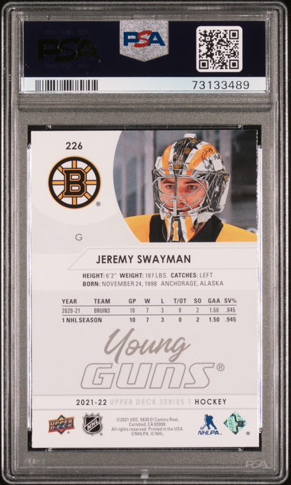 2021-22 UPPER DECK SERIES 1 JEREMY SWAYMAN YOUNG GUNS PSA 10