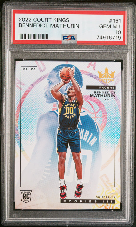 2022 PANINI COURT KINGS BENEDICT MATHURIN ROOKIES III PSA 10 #151