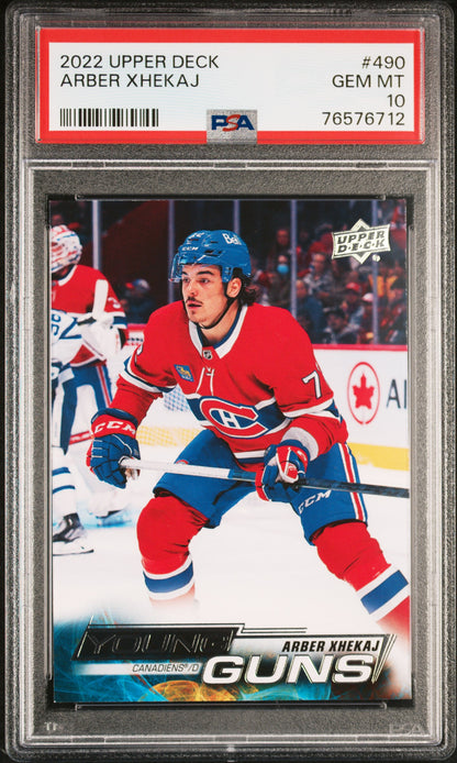 2022-23 UPPER DECK SERIES 2 ARBER XHEKAJ YOUNG GUNS PSA 10 #490
