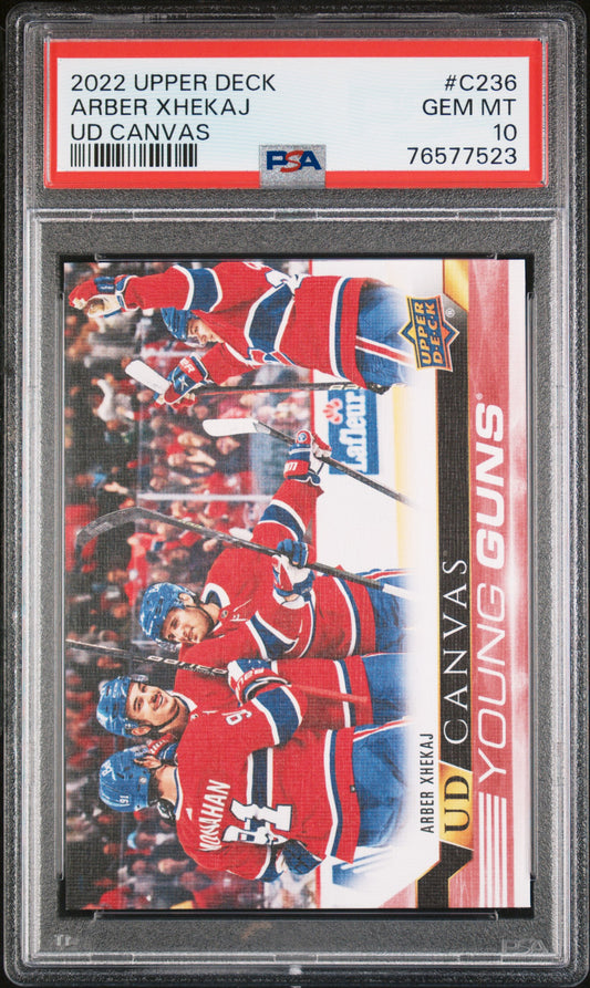 2022-23 UPPER DECK SERIES 2 ARBER XHEKAJ YOUNG GUNS CANVAS PSA 10 #C236