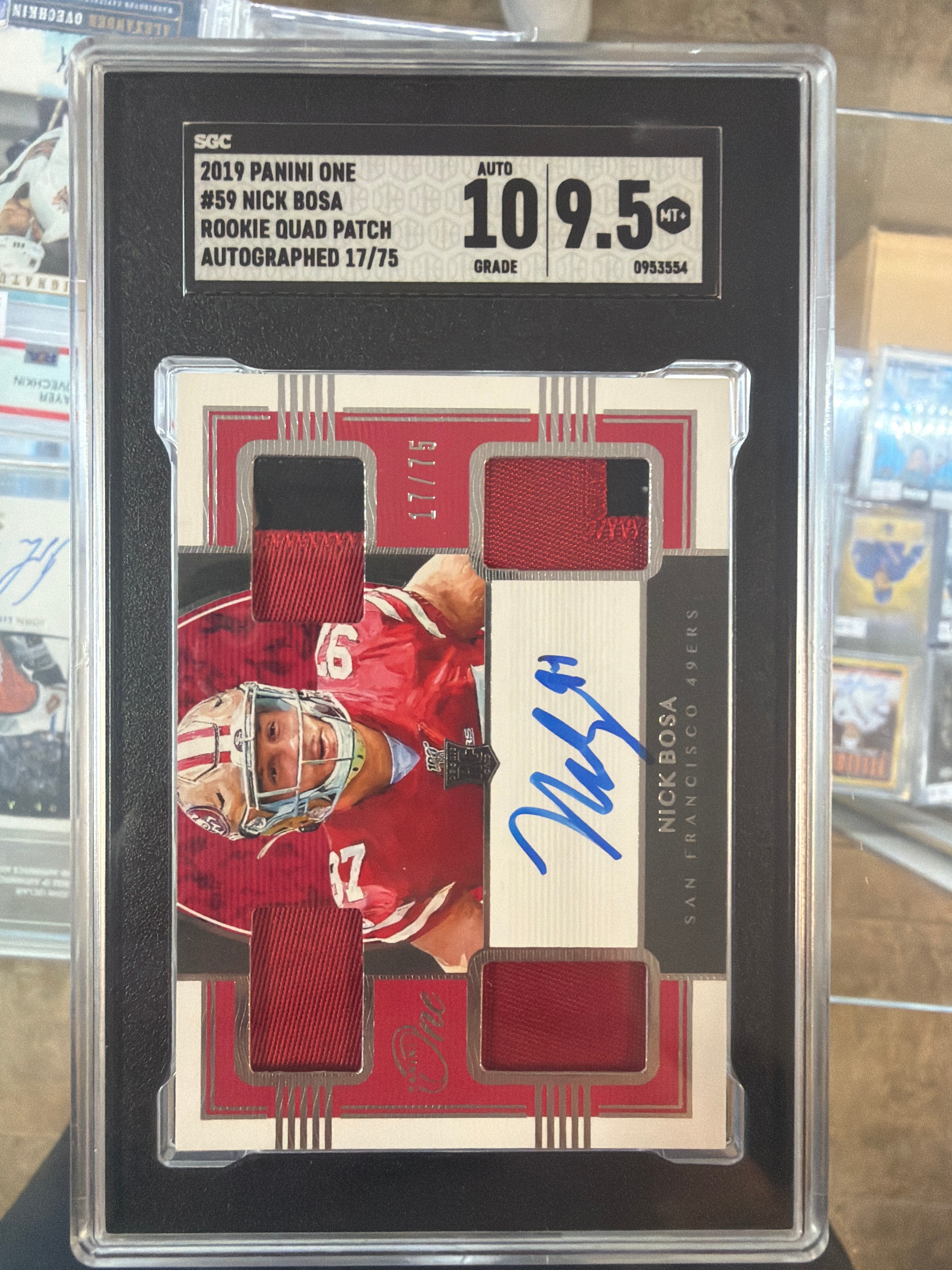 2019 PANINI ONE NICK BOSA ROOKIE QUAD PATCH AUTO /75