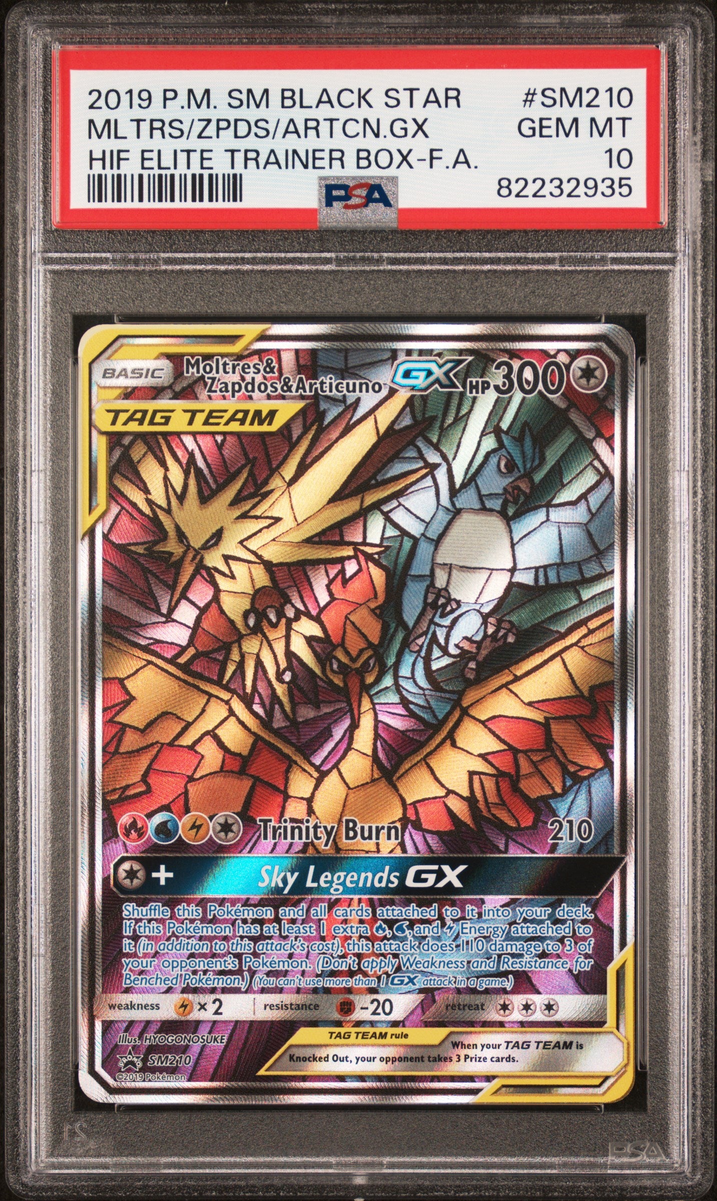 Moltres & Zapdos & Articuno GX Sun & Moon Promo SM210 PSA 10